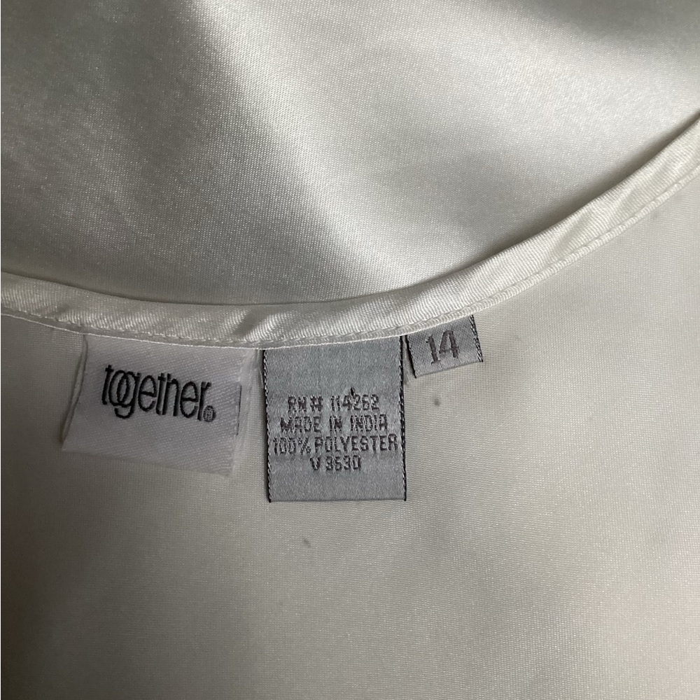 White Spaghetti Strap Camisole with Pearls Size 14 - Picture 4 of 6